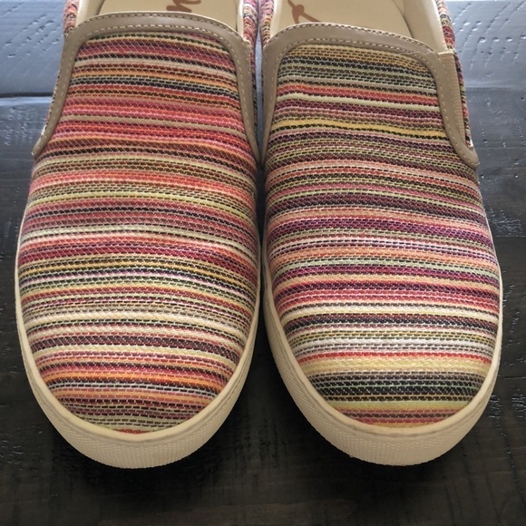 Sam Edelman “Peony” Multi Color Slip On Sneakers Size 9 Fabric Casual Shoes - Picture 5 of 16
